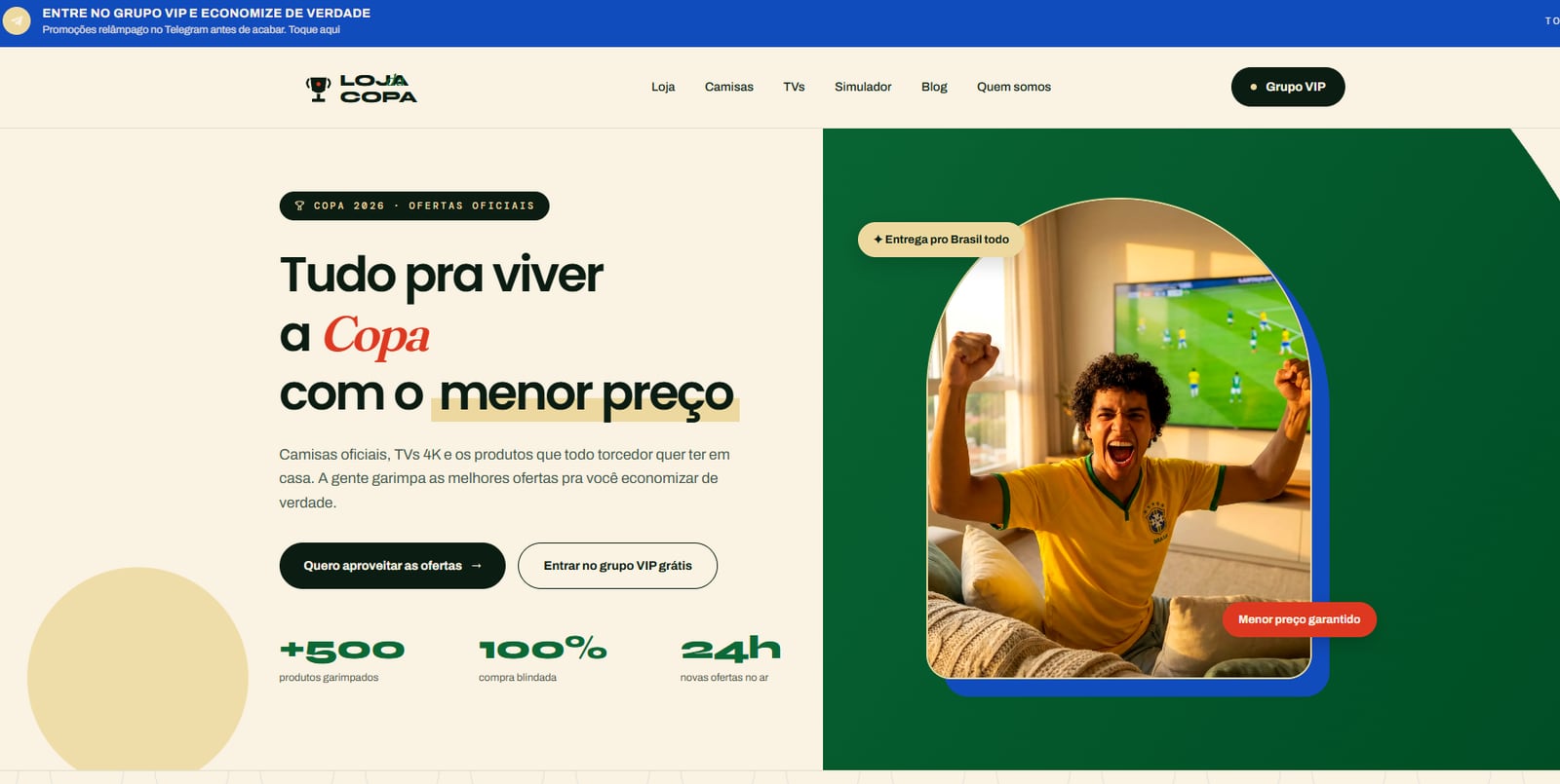 print do projeto lojadacopa hero