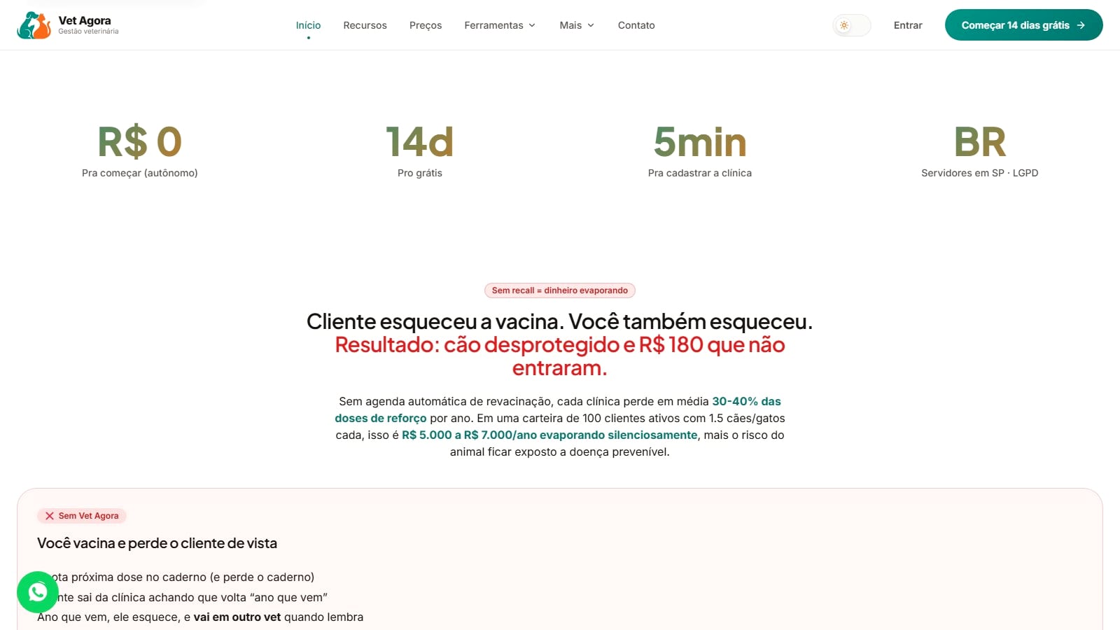 print do projeto vetagora home baixo
